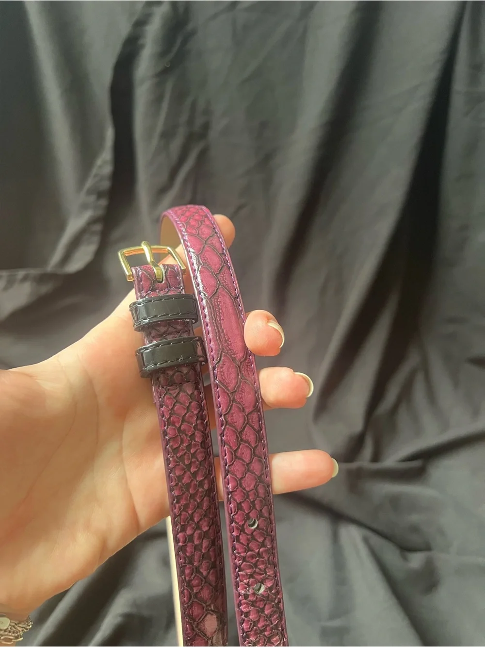 J.Crew Pink Faux Crocodile Belt - Picture 6 of 7